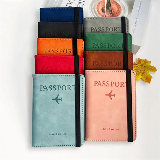 Porte-Passeport RFID Vintage Cuir PU — Multi-Fonction Cartes Voyage Homme Femme