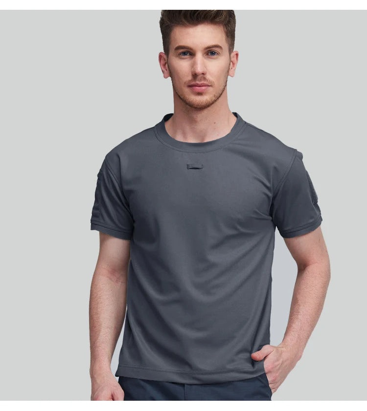 T-Shirt d'été à col rond pour hommes, séchage rapide, respirant, tactique, Camping, Trekking, randonnée, escalade, Sport à séchage rapide