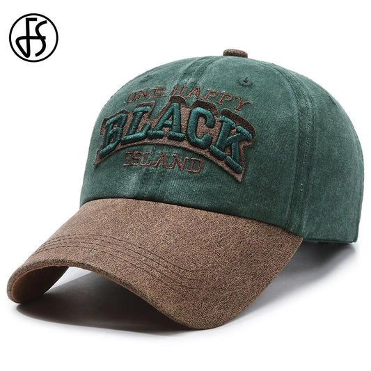 Casquette de baseball vert et marron avec lettres — snapback, hip-hop, vintage, golf, trucker