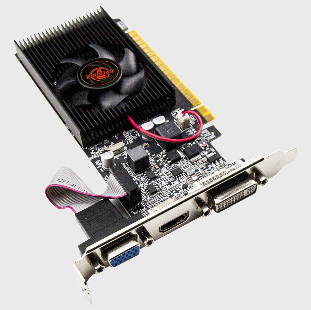 AIBOMAN GT610 1G/2G DDR3 carte vidéo NVIDIA GeForce carte graphique PCIE X16 2.0 HD DVI VGA 1800MHz 64Bit GPU cartes vidéo pour ordinateur