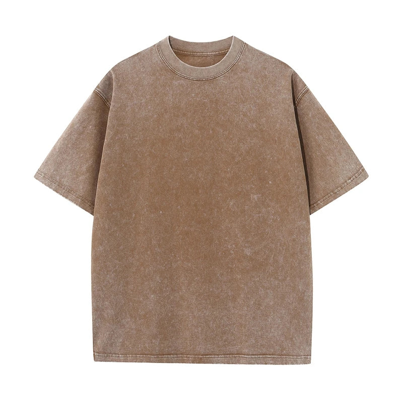 T-Shirt Coton Lourd 230G Homme — Vintage Lavé Surdimensionné Streetwear