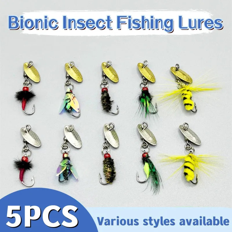 Insectes Bioniques Faux Leurres de Pêche — Lot de 5 Pièces