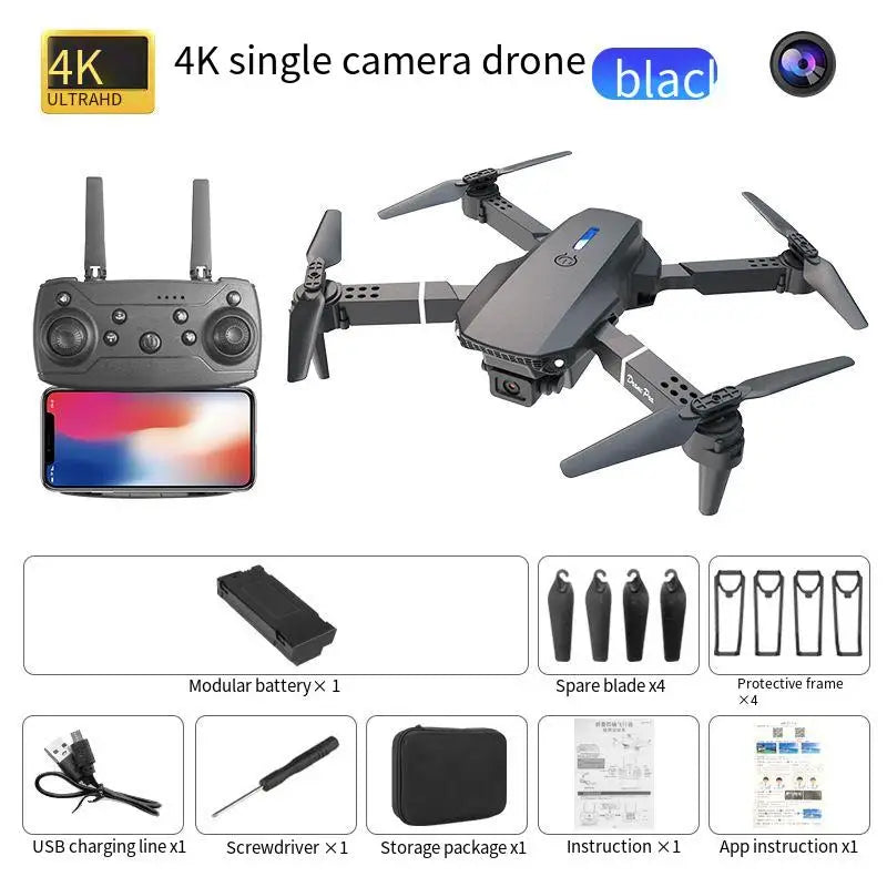 Nuevo dron plegable e88 doble cámara 4K de fotografía aérea de alta definición cuadricóptero avión a control remoto