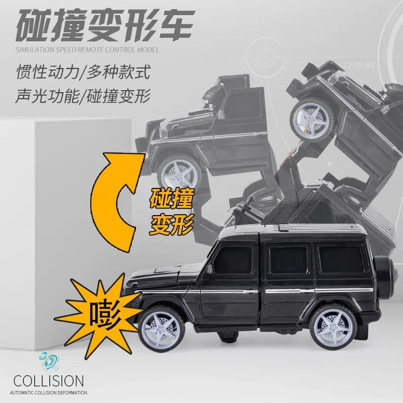 Voiture jouet à changement de forme à impact inertiel pour garçon, robot Autobot à changement de forme à un bouton, puzzle à changement de forme, collision