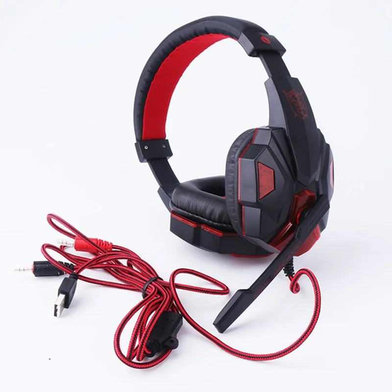 Casque gaming basse avec micro — supra-auriculaire, son stéréo, suppression de bruit, PC, téléphone, jeu vidéo