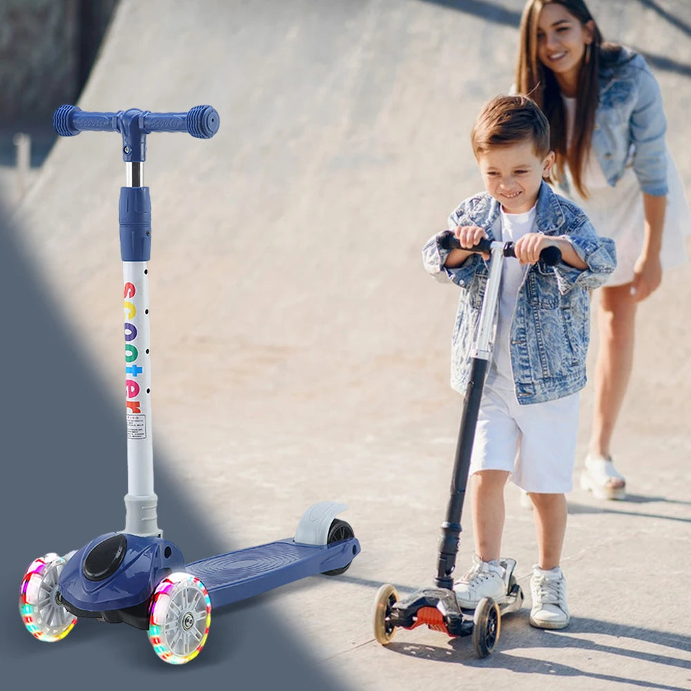 Push Scooter with Light-Up and Adjustable Wheels for Children Ages 3 to 10, Casual Accessory