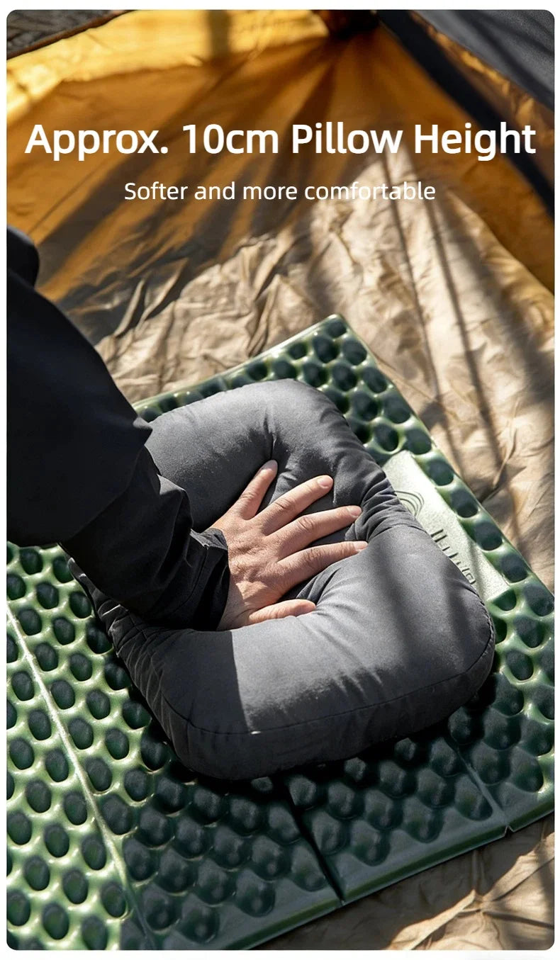 BISINNA 1 oreiller en mousse à mémoire de forme portable pour camping, oreiller cervical avec taie amovible, oreiller de sieste, support de nuque, fournitures de voyage