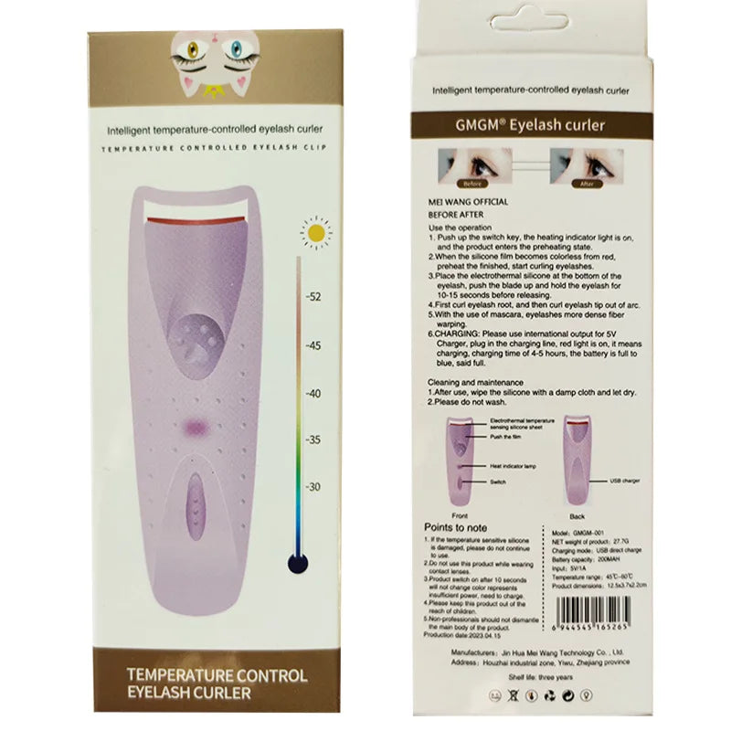 Electric Heated Eyelash Curler for Women, Long-Lasting Makeup, Perm, Clip, Automatic Tool, New Collection