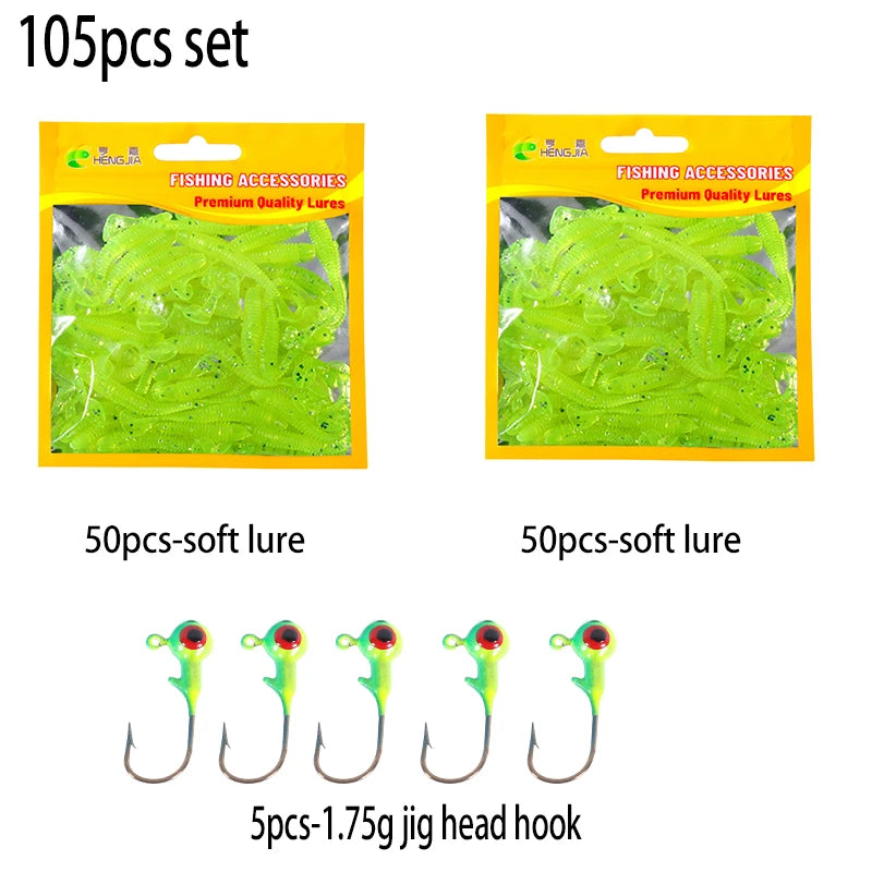 Leurre souple en silicone 4,5 cm avec queue en T — nageur, pêche carpe, black-bass, brochet