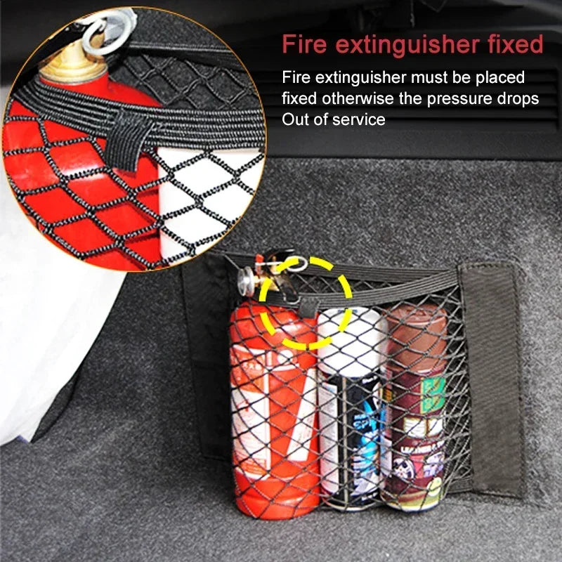 Red elástica para coche, mágica, artificial, autoadhesiva, universal, bolsa de almacenamiento para asiento trasero