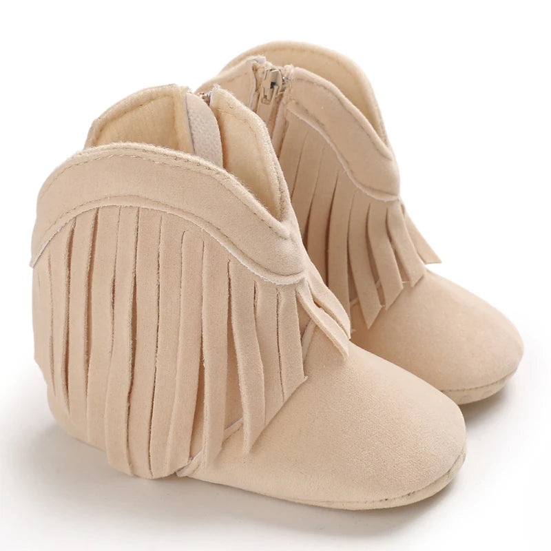 Mocassins Bébé Hiver Franges — Chaussures Douces Unisexe 0–18 mois