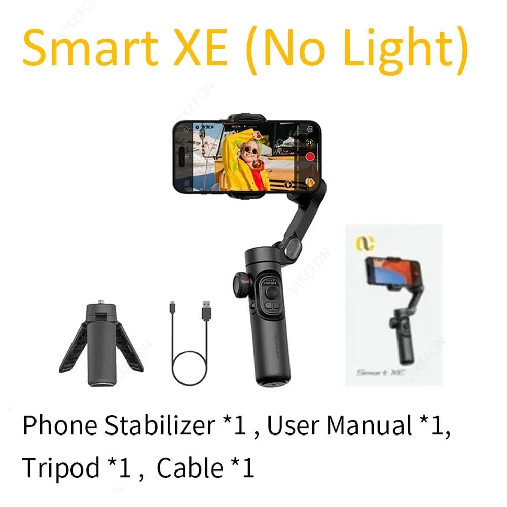 Stabilisateur Cardan Smartphone 3 Axes Pliable — Roue Mise au Point Vlog