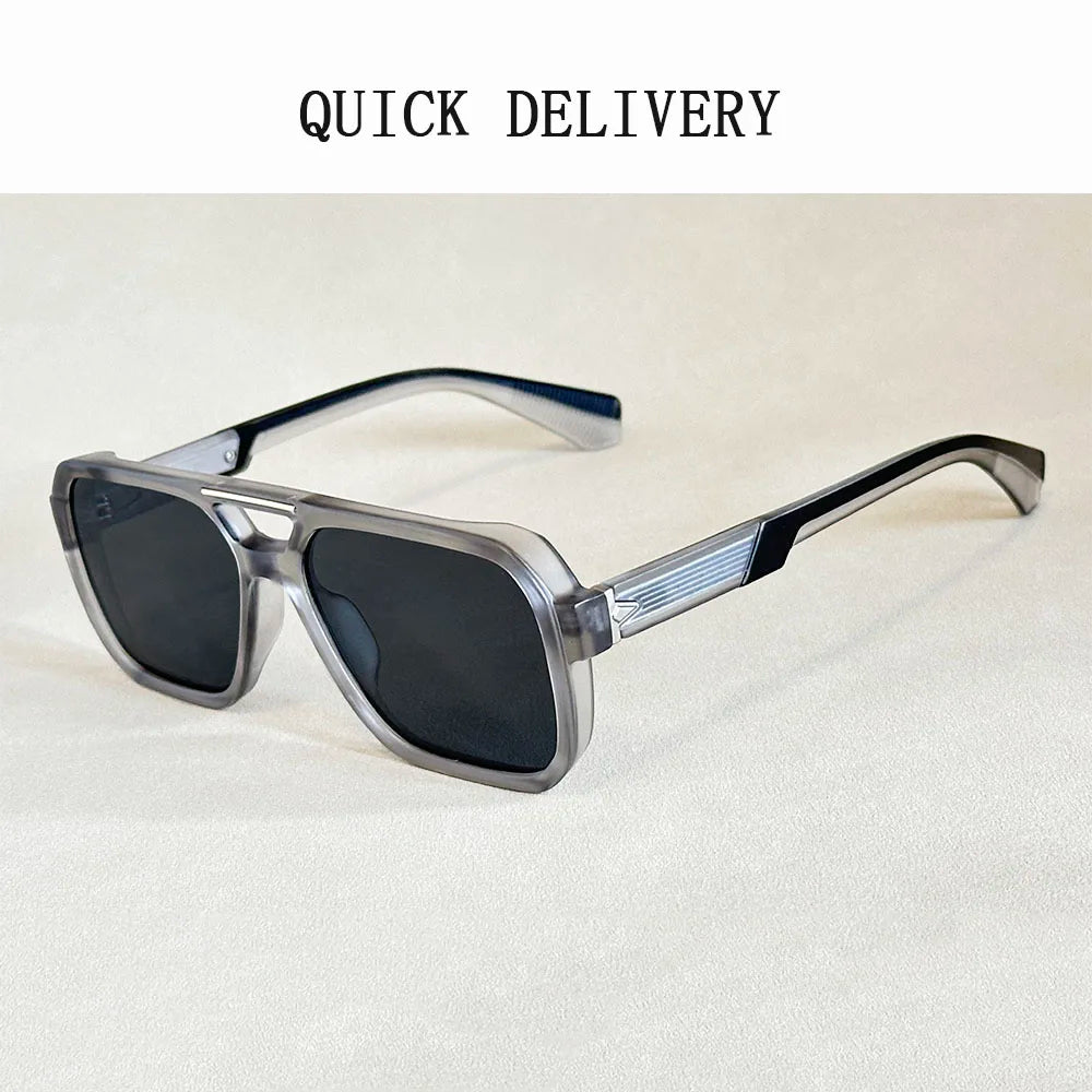 Lunettes de soleil carrées pour hommes — vacances, mode, vintage, femmes, 2025