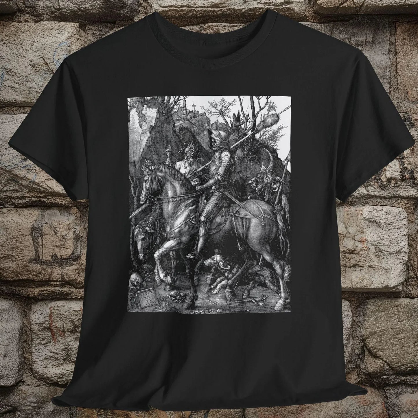 Chevalier mort et le diable Albrecht Dürer T-shirt unisexe t-shirts graphiques rétro Streetwear col rond T-shirt à manches courtes pour hommes
