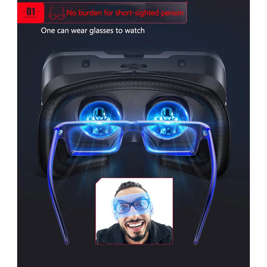 VR Shinecon 10.0 Gafas 3D Casco de realidad virtual para Smartphone Gafas de teléfono inteligente Casco Viar binoculares de videojuegos