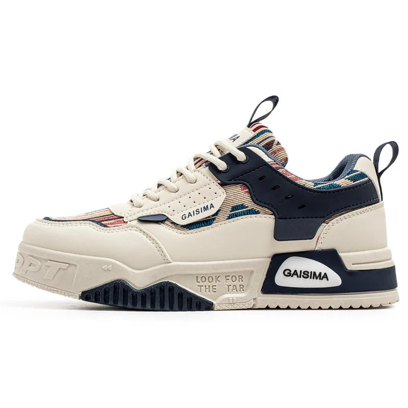 Baskets Skateboard Homme Bleu — Streetwear Hip-Hop Plateforme