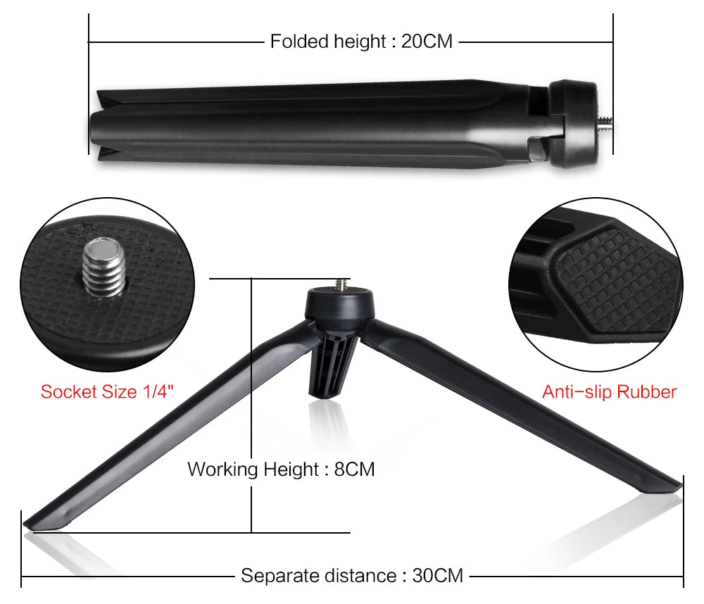 Anneau Lumineux LED Selfie 26cm 120 Perles avec Trépied — Kit Éclairage USB Vidéo