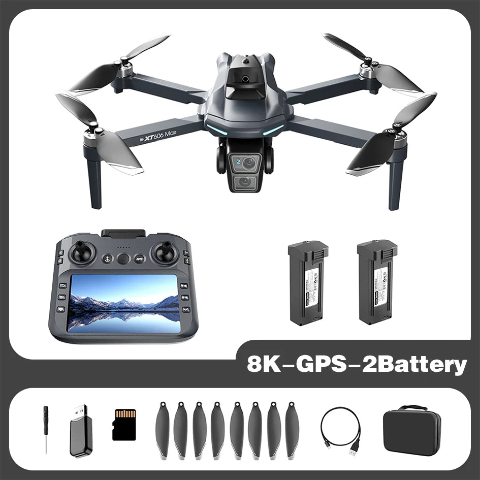 Drone GPS 8K sans fil — double caméra HD, WiFi 5G FPV, évitement d'obstacles, quadricoptère brushless RC