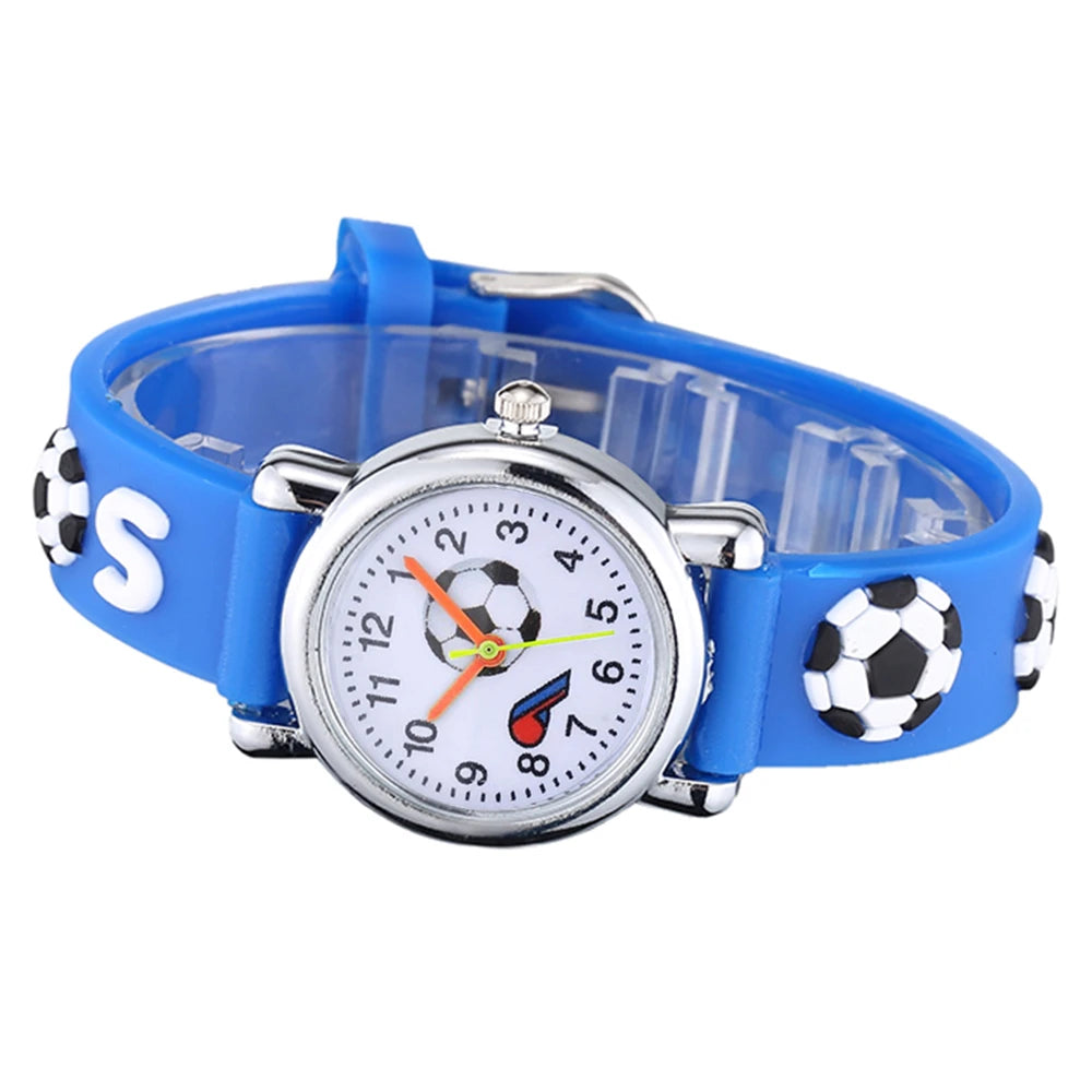 Relojes de fútbol de silicona para niños, diseño único, reloj de pulsera de cuarzo para niños, regalo de cumpleaños