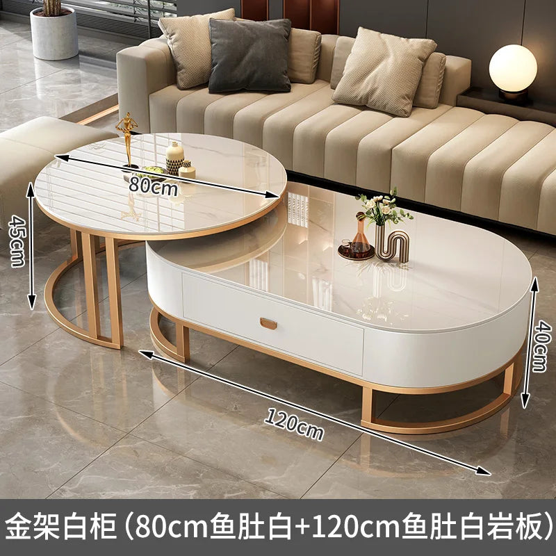 Tables basses extensibles rondes modernes — minimalistes, design livre, meubles salon