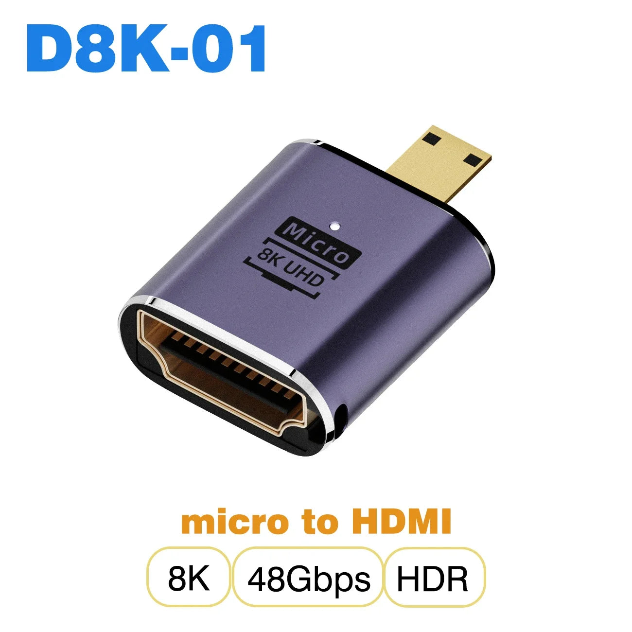 Mini/Micro HDMI to HDMI 2.1 48Gbps 8K60HZ 4K120HZ Converter for Projector HDTV PS4 PS5 Laptop