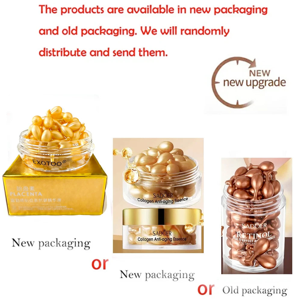 Retinol Collagen Multi-Effect Firming Capsule Serum, Eye Moisturizer for Delicate Skin, Nourishing and Hydrating Facial Essence