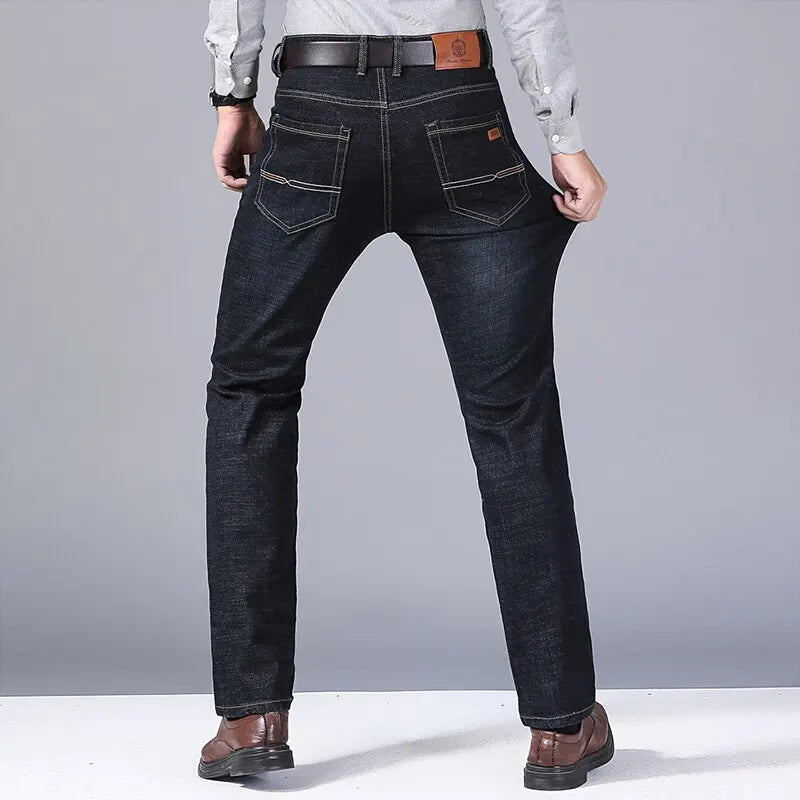 Jean Classique Homme Salopette Denim — Doux Noir Taille 32-38