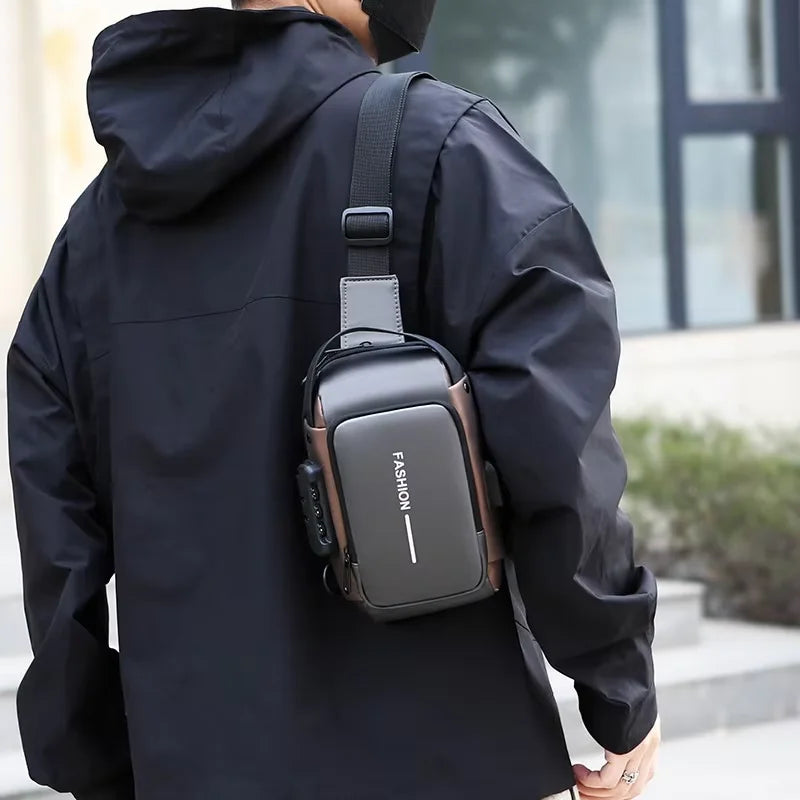Men's Stylish Sling Bag – Durable Oxford Fabric, Shoulder Chest Bag with Phone Pocket, Closure