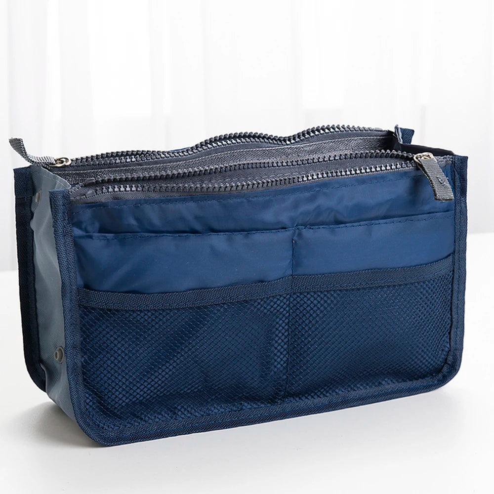 Bolsa de almacenamiento de cosméticos para mujer, organizador de viaje de nailon, bolso de mano plegable, gran capacidad, bolsa de almacenamiento de maquillaje