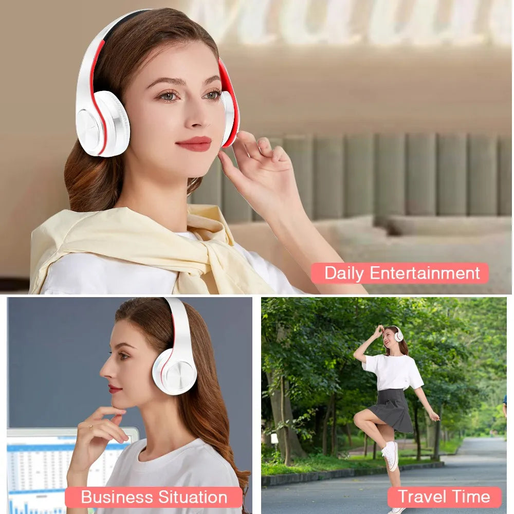 Casque Bluetooth sans fil pliable stéréo avec microphone – Sport et mains libres pour MP3 et smartphone