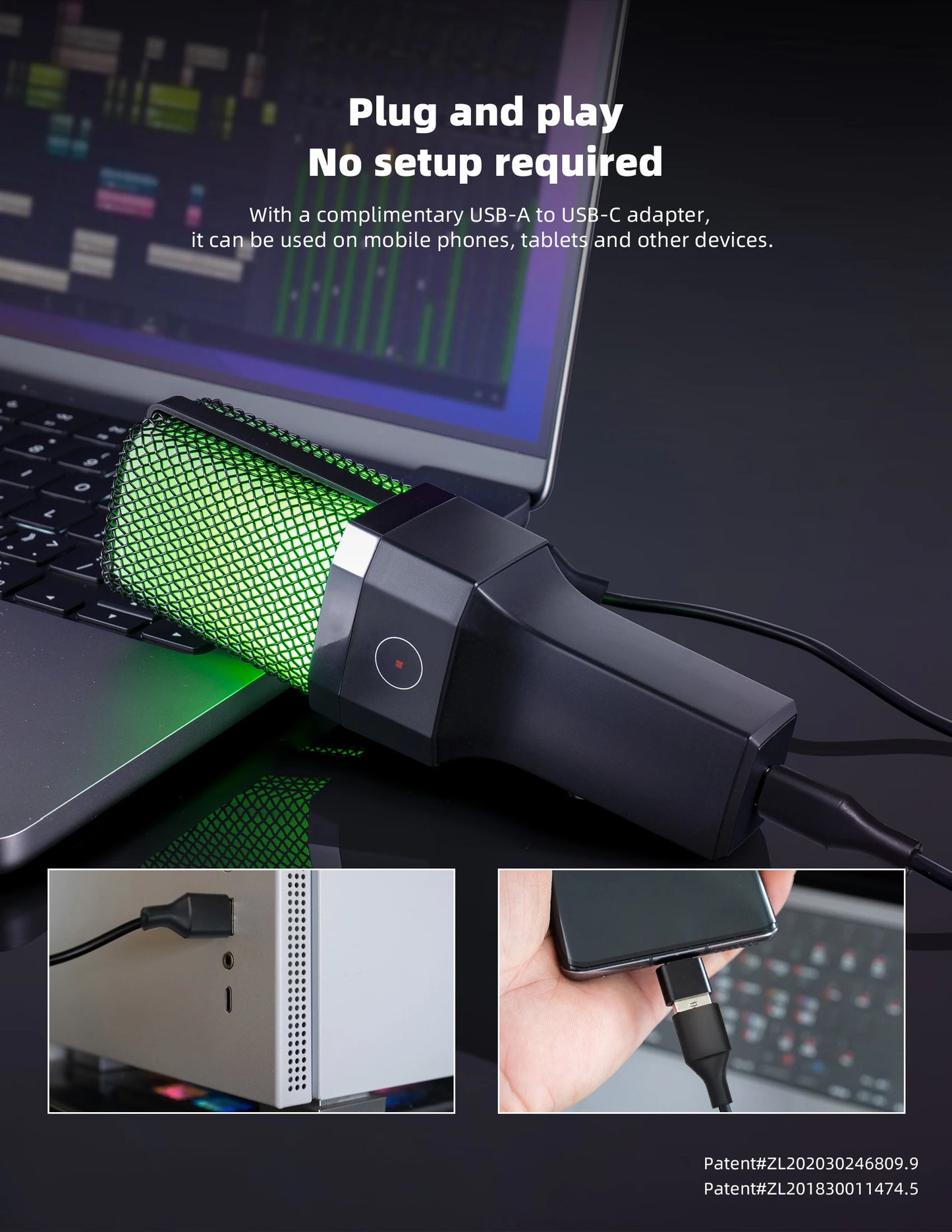 Microphone USB à condensateur pour gaming et podcast – Micro filaire pour PC, streaming et karaoké