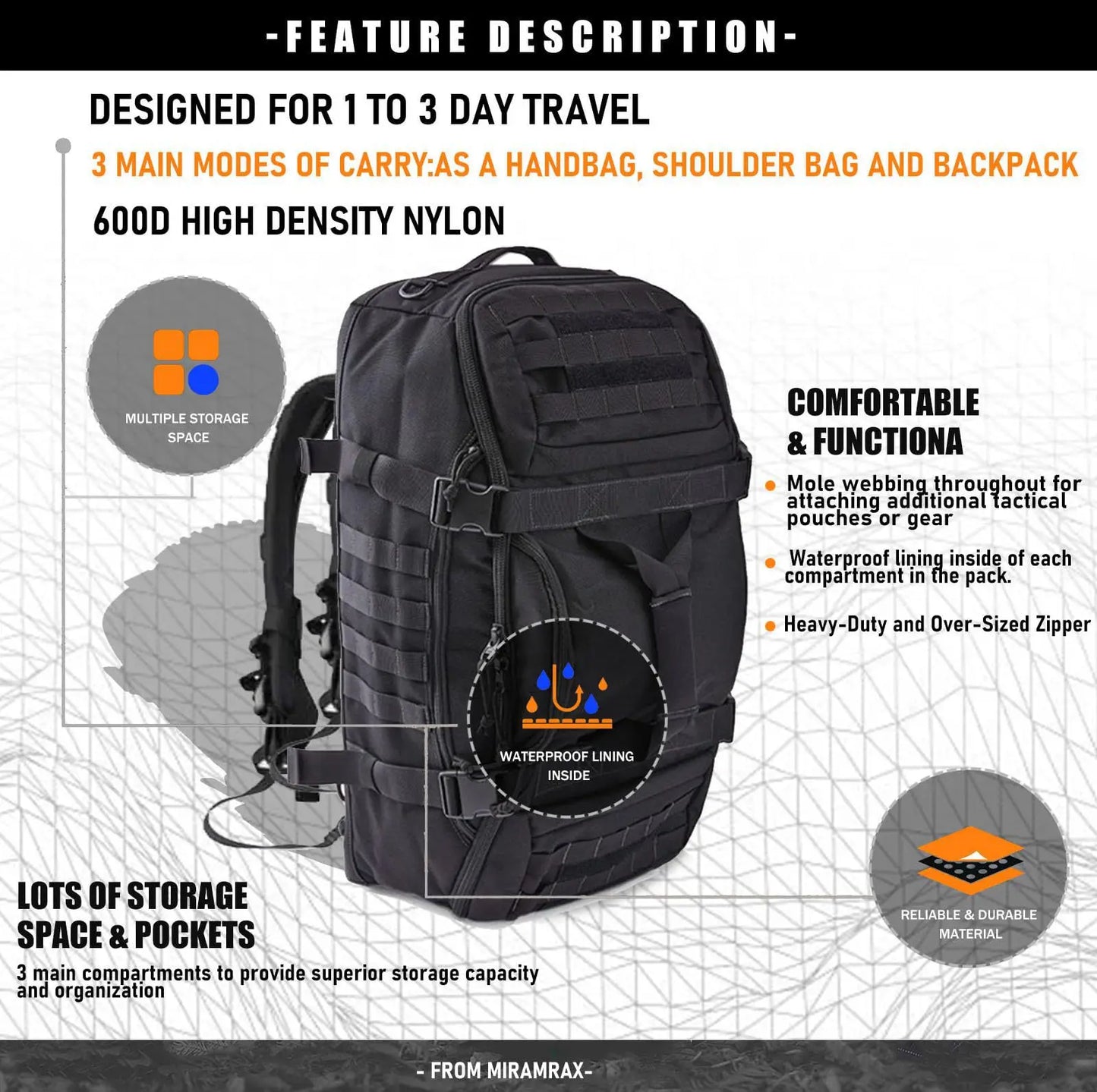 Sac à dos d'escalade en plein air pour hommes, tenue de pêche, sac de sport, voyage, Camping, randonnée, cyclisme, sac à main de Fitness, sacs d'école