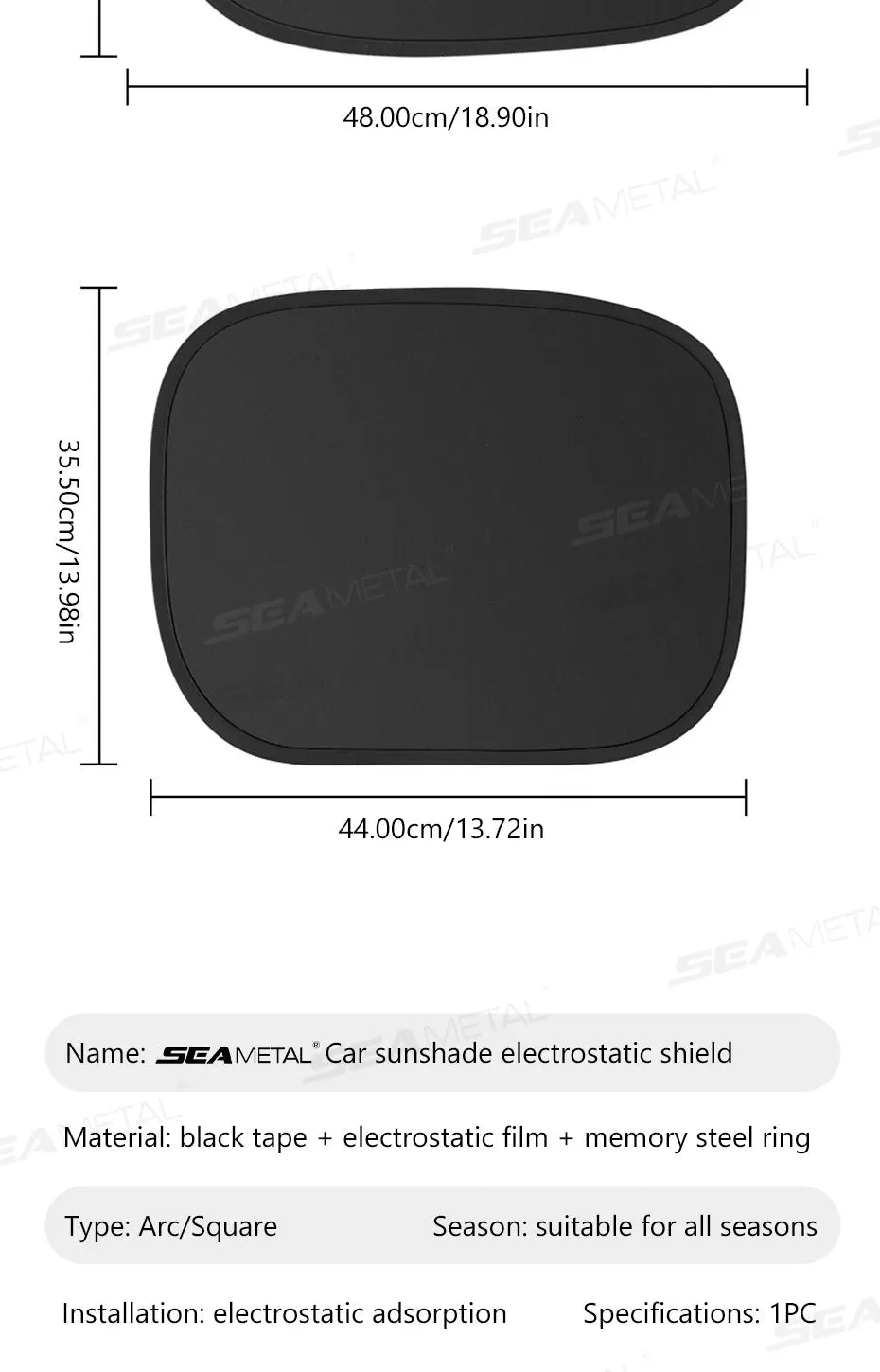 Pare-soleil électrostatique pour fenêtre latérale de voiture — 4 couches, anti-éblouissement, protection UV