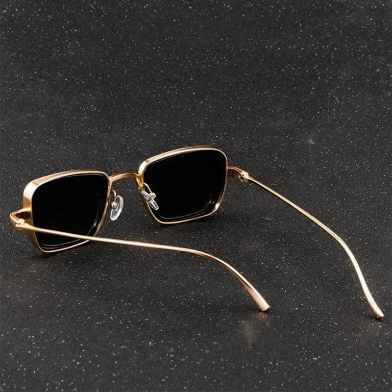 Lunettes de soleil Steampunk vintage pour hommes 2025 — rétro, métal, carré, femmes