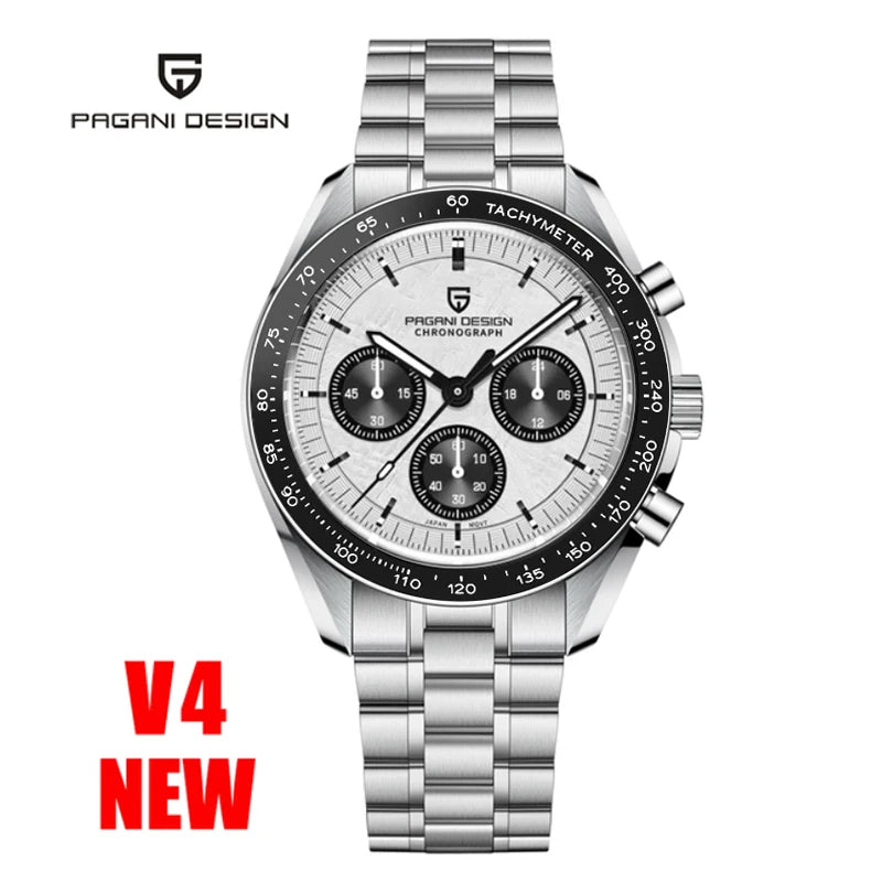 Montre à quartz de luxe pour hommes — chronographe VK63, miroir saphir AR, lumineuse, cadeau 2025