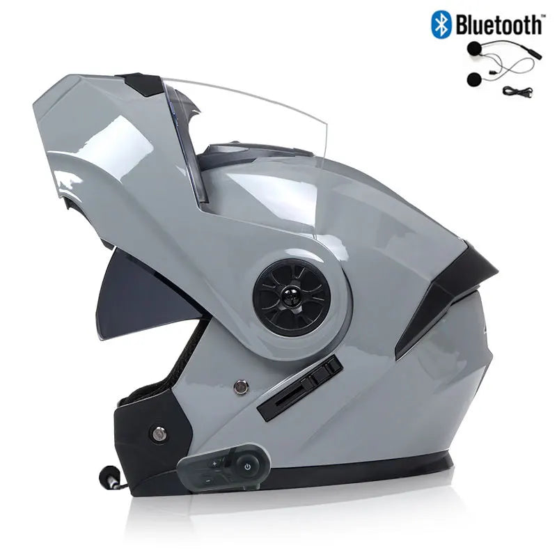 Casque Moto Bluetooth Intégral Homme — Motocross Rabattable Certifié DOT