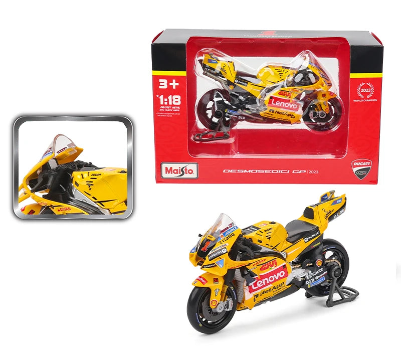 Maisto 1:18 2024 Equipo Ducati Lenovo # 1 Bagnaia Piloto Campeón Moto GP Carrera Aleación Fundida Modelo de Motocicleta Colección Regalo Juguete