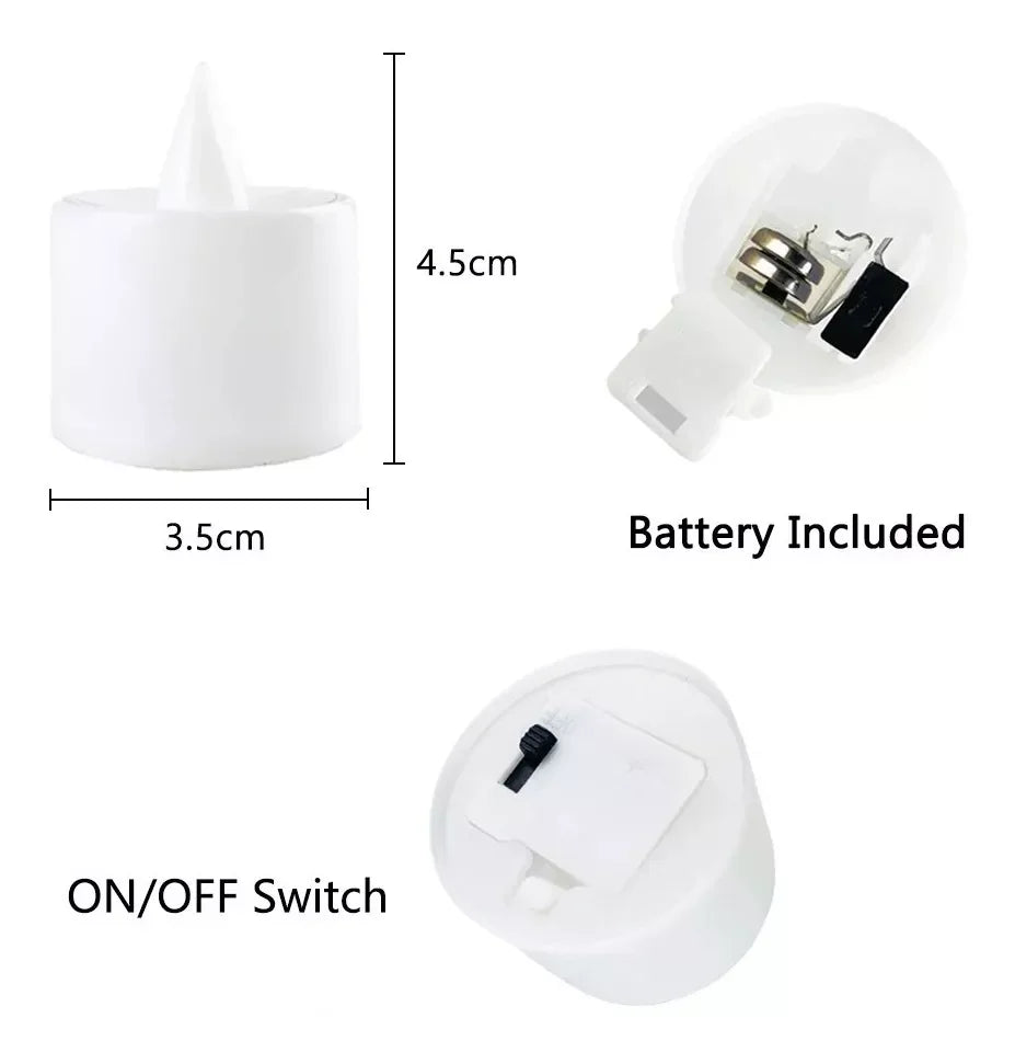 Battery Powered LED Candle, Flameless Fake Tea Light, for Wedding, Birthday Party, Home Decoration, Chandelier