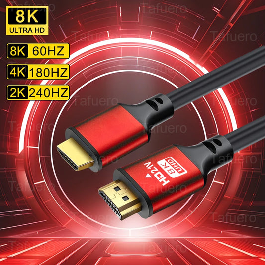 Câble HDTV 8K ultra rapide ultra haute définition, câble 4.92/9.84/16.4/ftHDTV 2.1, câble HDTV mâle à mâle, compatible