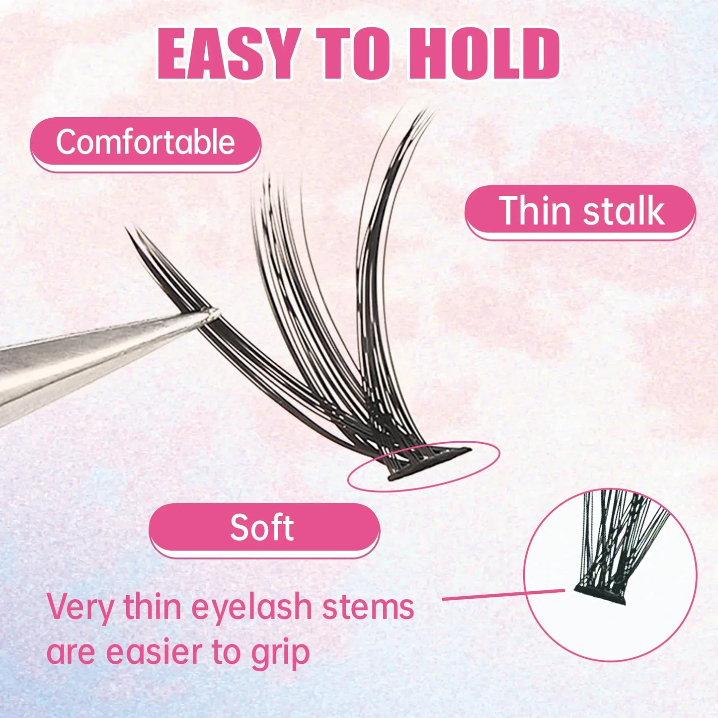 Kit de extensión de pestañas DIY, grupos de pestañas, unión y sellado de pestañas, herramientas de maquillaje para pegar pestañas, accesorios de pegamento, 200 piezas