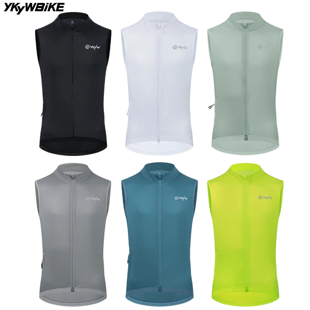 Gilet de cyclisme homme UPF50+ — imperméable, coupe-vent, route, léger, sans manches
