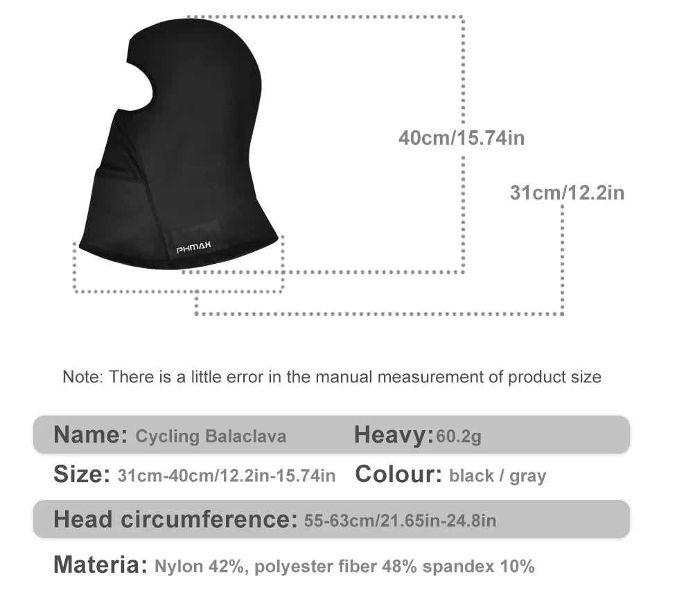 Masque d'équitation moto — protection vent et chaleur, masque complet respirant, cagoule, écharpe