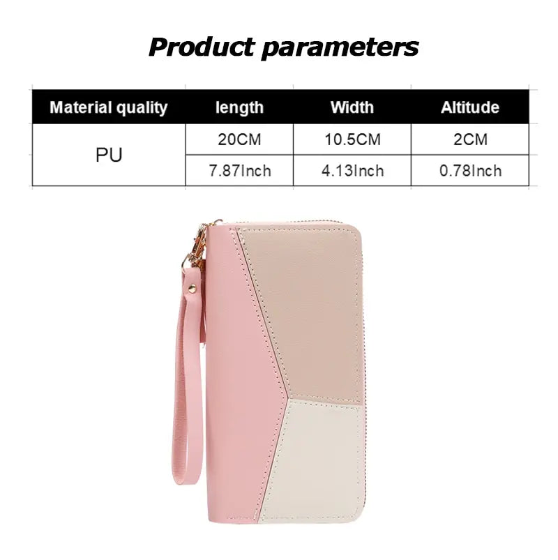 Moda cremallera carteras mujeres monedero de cuero PU titular de la tarjeta Billfold cartera larga