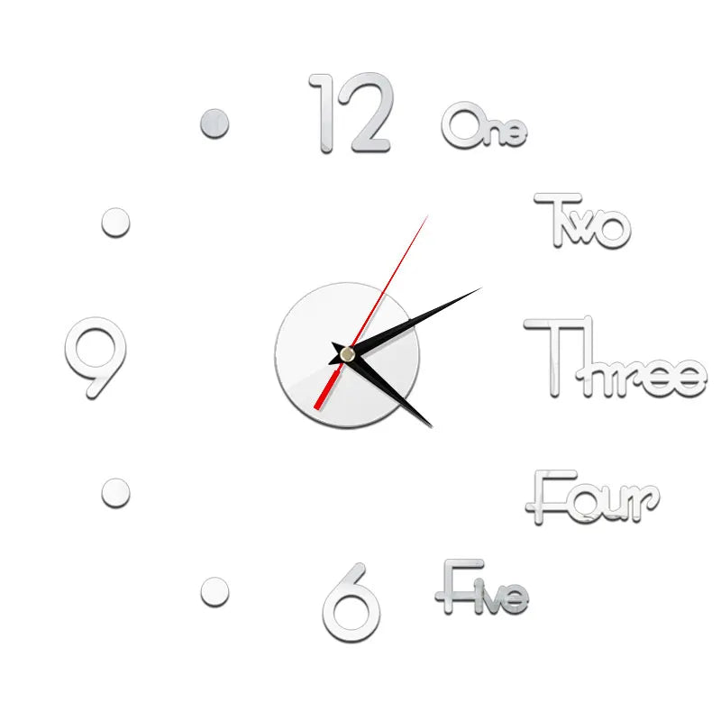 Creative Frameless Wall Clock, Silent Wall Sticker for Home, Acrylic Mirror Sticker, Wall Decor for Living Room and Office, DIY