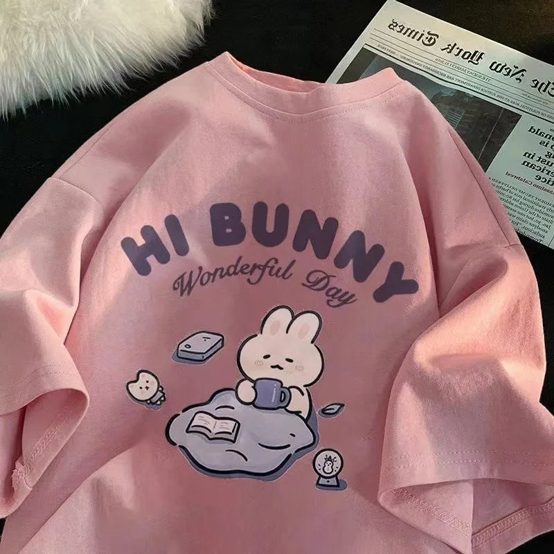 T-shirt rétro américain surdimensionné à manches courtes pour femmes et Style collège japonais, nouveau haut de rue pour étudiantes 2026