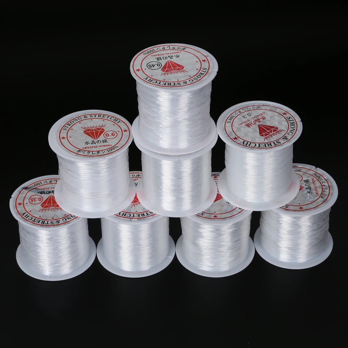 0.2/0.25/0.3/0.35/0.4/0.45/0.5/0.6mm 1 rouleau de fil de ligne de poisson clair Non extensible solide chaîne en Nylon cordon de perles fil bijoux bricolage