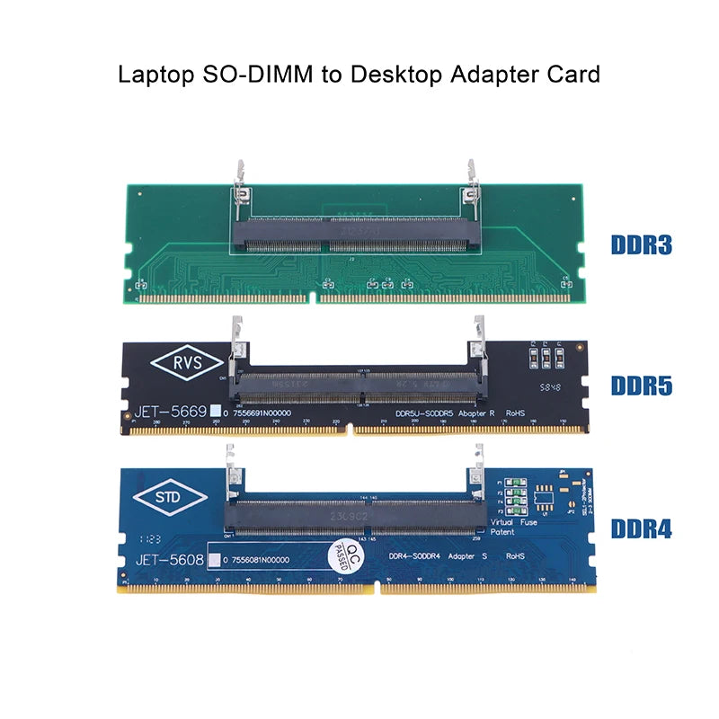 Adaptateur DDR3 DDR4 DDR5 pour ordinateur portable, convertisseur de carte SO-DIMM vers ordinateur de bureau, connecteur de mémoire RAM