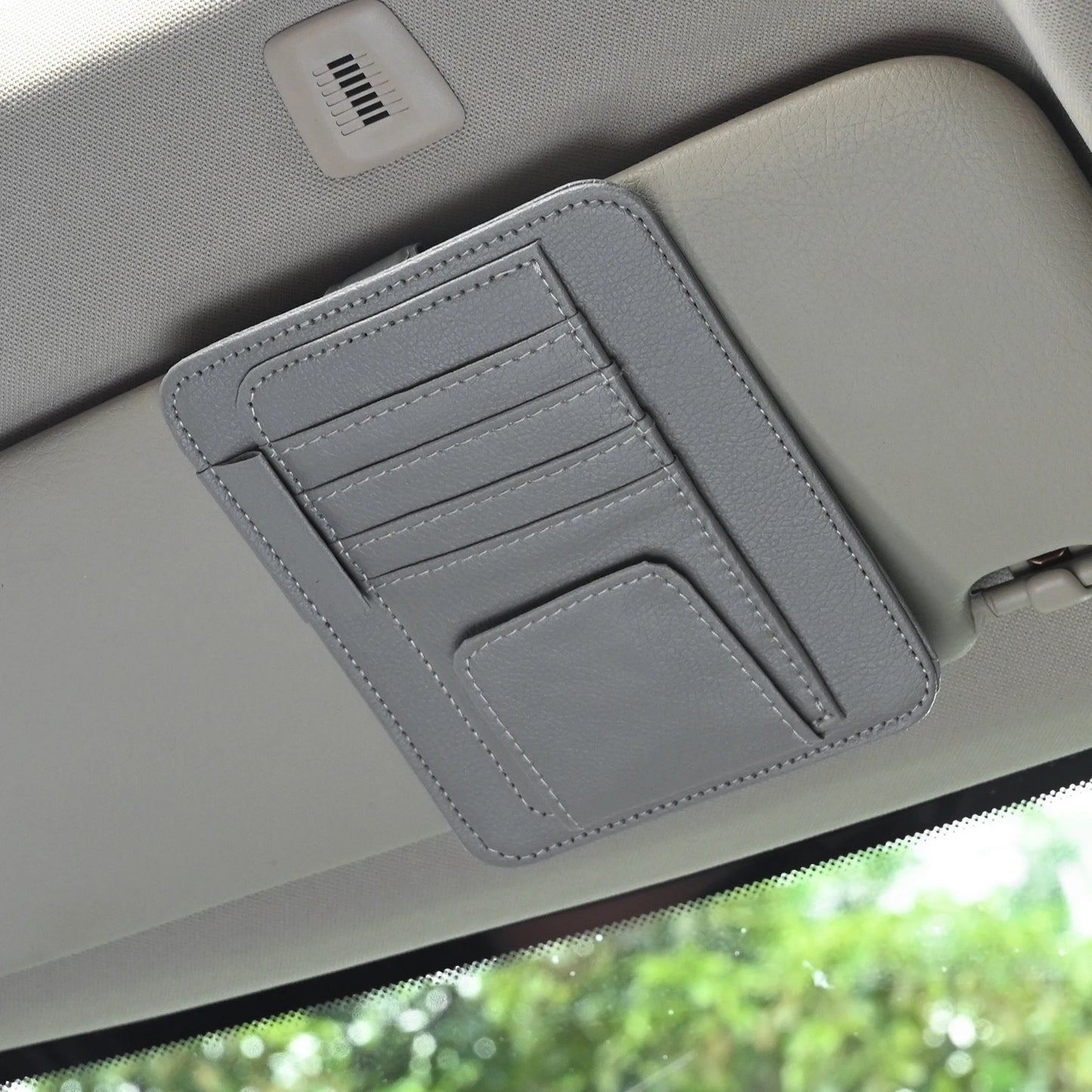Organisateur Visière Voiture Multi-Poches — Porte-Cartes Lunettes Rangement Anti-Rayures