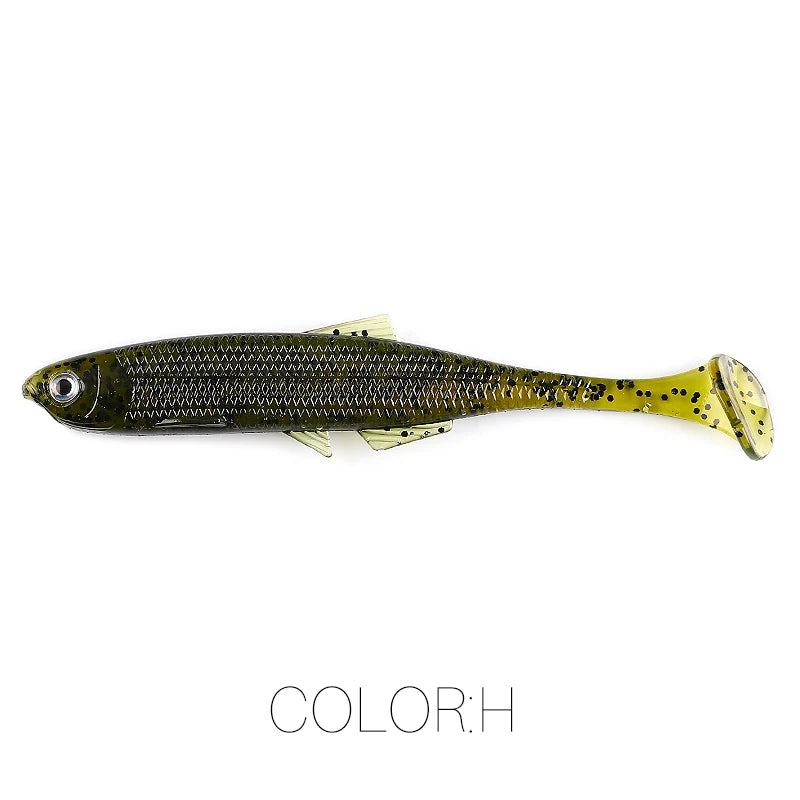 Supercontinent leanness ShadTeez cola en T 5 cm/7,5 cm/12 cm lucio lucioperca depredador pesca 3D ojos señuelo blando señuelos de pesca