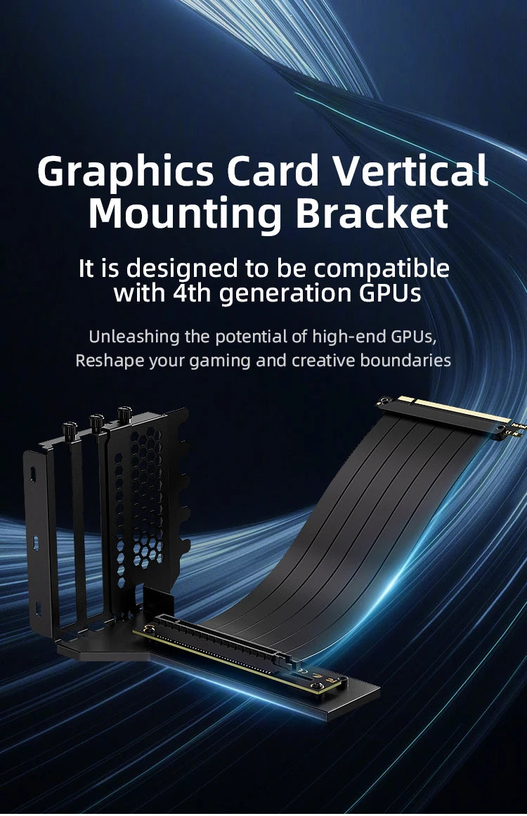 PCIE 3.0 4.0x16 Kit de Support de GPU Vertical universel Riser ATX Matx boîtier VGA carte graphique Support de direction Support